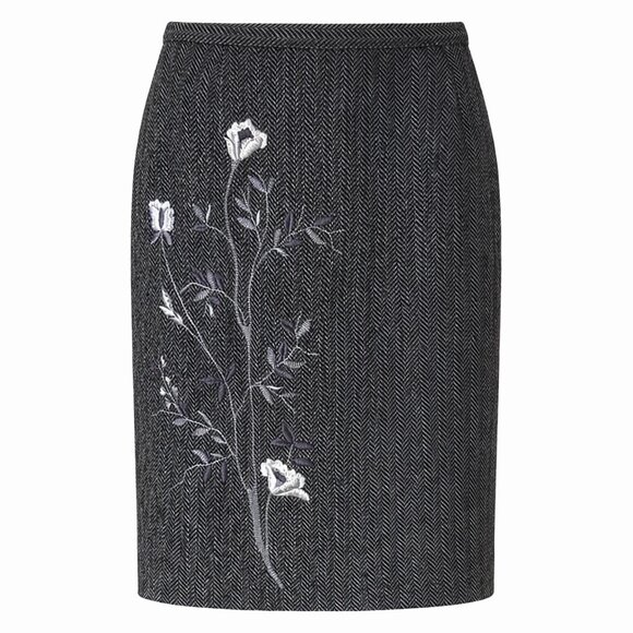 Dolce & Gabbana Dresses & Skirts - D&G Wool Herringbone Pencil Skirt with Embroidery | Made in Italy